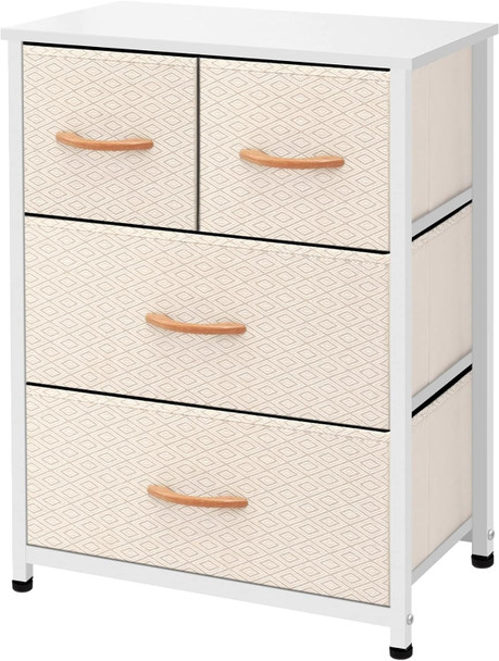 AZL1 LIFE CONCEPT DRESSER STORAGE FURNITURE ORGANIZER - WOOD METAL/IVORY