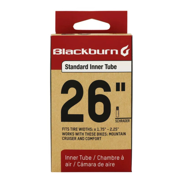 BLACKBURN 26" BIKE TUBE, FITS TIRES WIDTH 1.75" TO 2.25" - BLACK