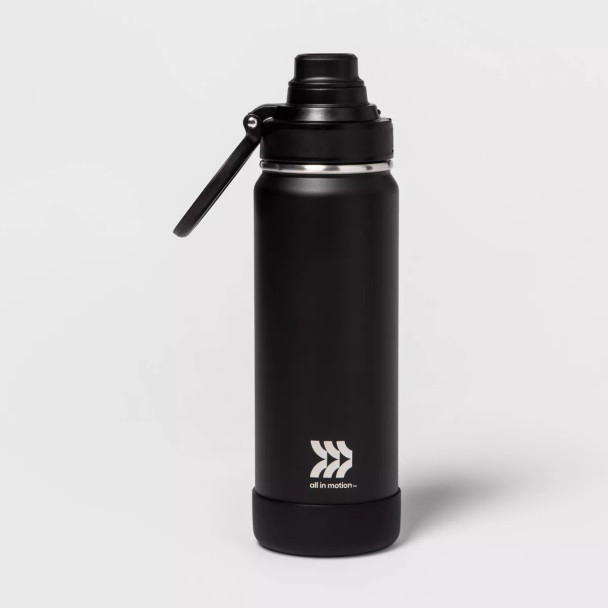 ALL IN MOTION 24OZ VACUUM INSULATED STAINLESS STEEL WATER BOTTLE - BLACK ALL IN MOTION 24OZ VACUUM INSULATED STAINLESS STEEL WATER BOTTLE - BLACK