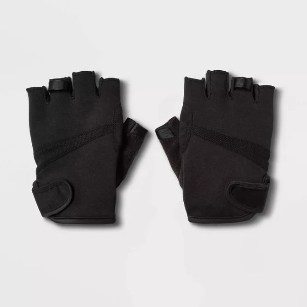 ALL IN MOTION MEN'S STRENGTH TRAINING GLOVES - SIZE: MEN M - BLACK