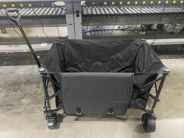 GENERIC COLLAPSIBLE FOLDING WAGON CART TERRAIN WHEELS BRAKES HEAVY DUTY - BLACK