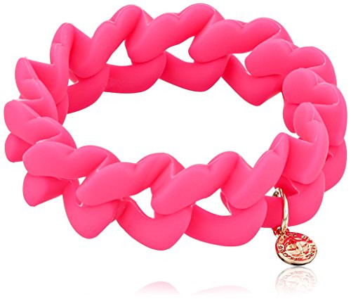 MARC JACOBS KNOCKOUT PINK HAUTE MESS RUBBER TURN LOCK STRETCH BRACELET New