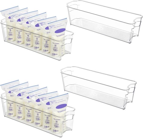 VTOPMART BREASTMILK SINGLE STORAGE CONTAINER CLEAR FREEZER FRIDGE ORGANIZER BINS