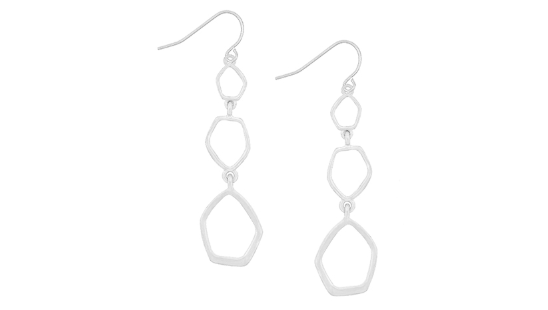 THE SAK HOLIDAY SHINE SILVER METAL TRIPLE DROP EARRINGS - SILVER New