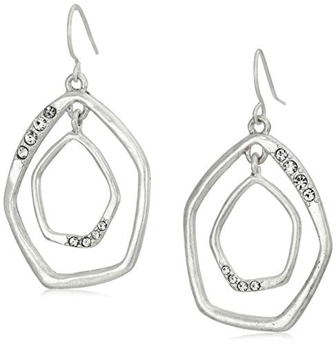 The SAK Pave Orbit Earrings SE0513 - Silver New