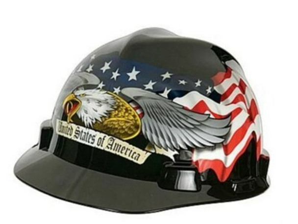 SAFETY WORKS HARD HAT, POLYCARBONATE SHELL, BLACK - AMERICAN EAGLE New SAFETY WORKS HARD HAT, POLYCARBONATE SHELL, BLACK - AMERICAN EAGLE New