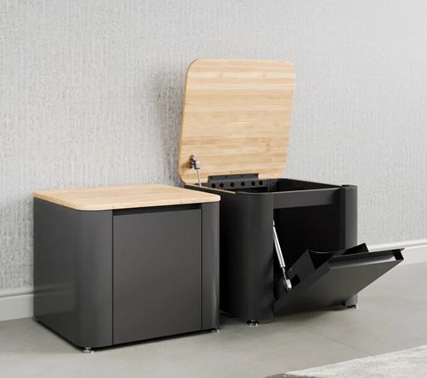 EVEREST SIDEKICK COMPACT STORAGE BENCH, 16W X 14.5H X 15.5D - GRAPHITE GRAY