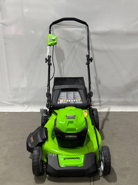 GREENWORKS 40V 21" CORDLESS BRUSHLESS PUSH MOWER, TOOL ONLY, LMF413 - GREEN
