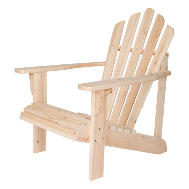 SHINE COMPANY WESTPORT WOODEN ADIRONDACK CHAIR OUTDOOR PATIO 4611N - NATURAL