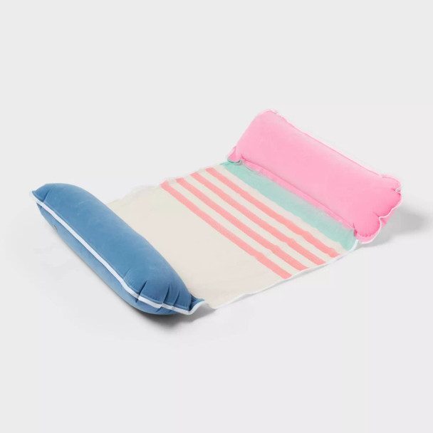 SUN SQUAD HAMMOCK MESH STRIPED - INFLATABLE POOL FLOAT FOR AGES 14+ - MULTICOLOR