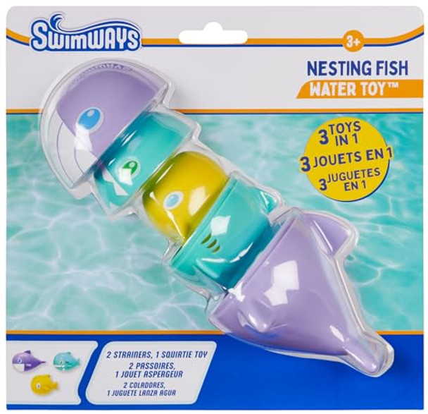 SWIMWAYS NESTING FISH WATER TOY KIDS POOL ACCESSORIES 3-IN-1 FISH - MULTI New