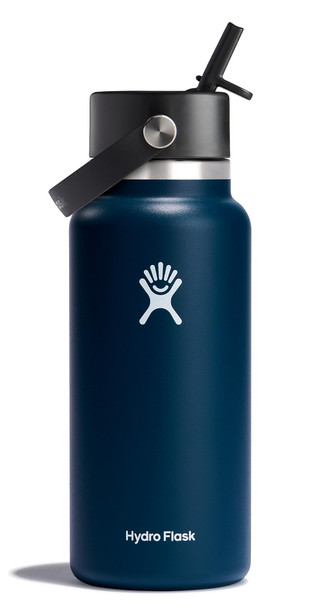 HYDRO FLASK 32 OZ WIDE FLEX STRAW CAP BOTTLE - BOTTLE, WIDE STRAW LID - INDIGO