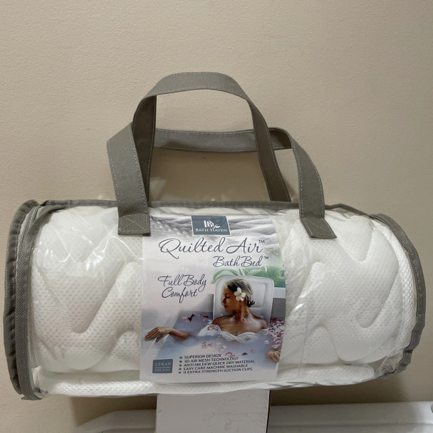BATH HAVEN QUILTED AIR BATH BED 15X49" FULL BODY COMFORT AIR MESH NEW - WHITE New