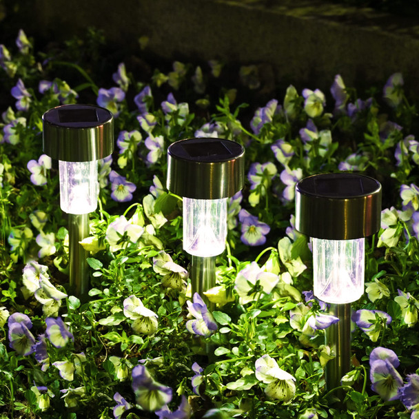 SOLPEX 12 Pack Solar Outdoor Lights Pathway, Stainless Steel Solar Lights SOLPEX 12 Pack Solar Outdoor Lights Pathway, Stainless Steel Solar Lights