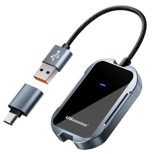UBEESIZE WIRELESS CARPLAY ADAPTER (2025) SEAMLESS WIRELESS UPGRADE - BLACK New