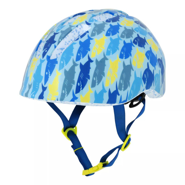 RASKULLZ LIL SHARKIE BICYCLE HELMET SIZE: 48CM-52CM - BLUE/NEON GREEN