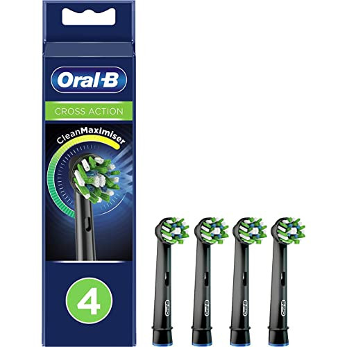 ORAL-B CROSSACTION ELECTRIC TOOTHBRUSH REPLACEMENT, BRUSH HEAD REFILLS - BLACK