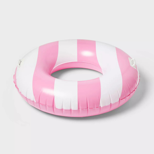 SUN SQUAD 42" POOL TUBE HANDLE - WATER FLOAT TOY, PVC, 6+ YEARS - PINK/WHITE