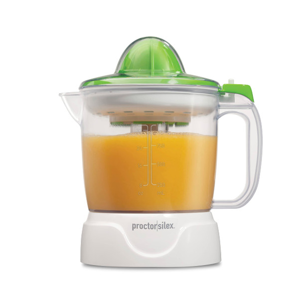 Proctor Silex Electric Citrus Juicer Machine, 34 oz, 66337 - White & Green