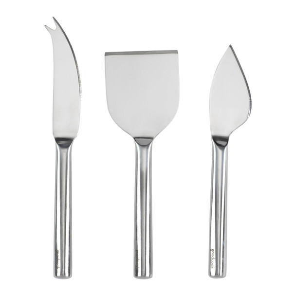 GOODCOOK GOURMET CHEESE, 3PC SET FOR SOFT AND HARD CHEESES - STAINLESS STEEL New GOODCOOK GOURMET CHEESE, 3PC SET FOR SOFT AND HARD CHEESES - STAINLESS STEEL New