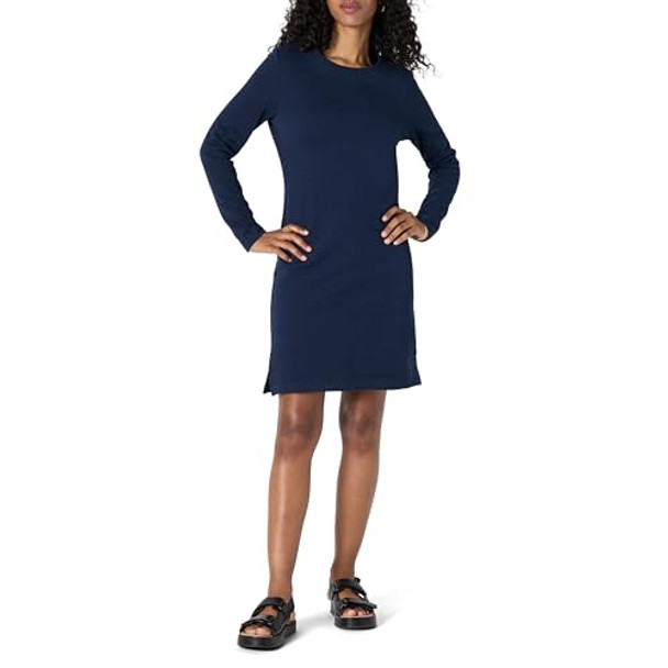 AMAZON ESSENTIALS WOMEN'S CREWNECK LONG-SLEEVE FLEECE DRESS NAVY XL New AMAZON ESSENTIALS WOMEN'S CREWNECK LONG-SLEEVE FLEECE DRESS NAVY XL New