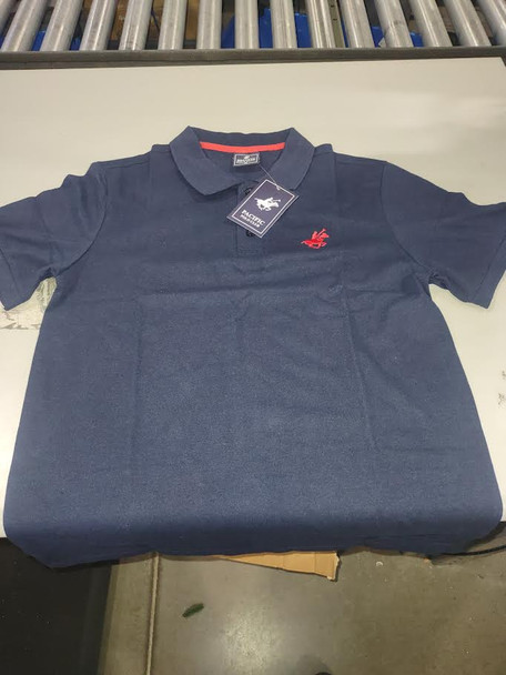 PACIFIC POLO CLUB POLO SHIRT COLOR NAVY WITH RED LOGO - SIZE: MEN M - NAVY New PACIFIC POLO CLUB POLO SHIRT COLOR NAVY WITH RED LOGO - SIZE: MEN M - NAVY New