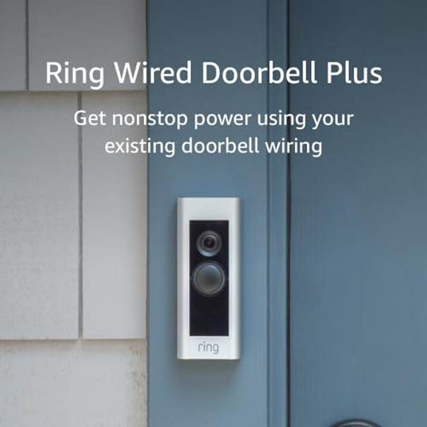 RING VIDEO DOORBELL PLUS - SMART DOORBELL - SATIN NICKEL RING VIDEO DOORBELL PLUS - SMART DOORBELL - SATIN NICKEL