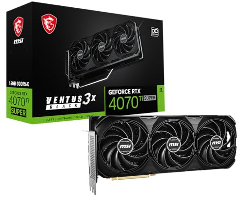 MSI GEFORCE RTX 4070 TI SUPER 16G VENTUS 3X BLACK OC GRAPHICS CARD - BLACK