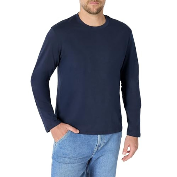 AMAZON ESSENTIALS MEN'S RELAXED FIT LONG SLEEVE T-SHIRT NAVY SIZE L New AMAZON ESSENTIALS MEN'S RELAXED FIT LONG SLEEVE T-SHIRT NAVY SIZE L New
