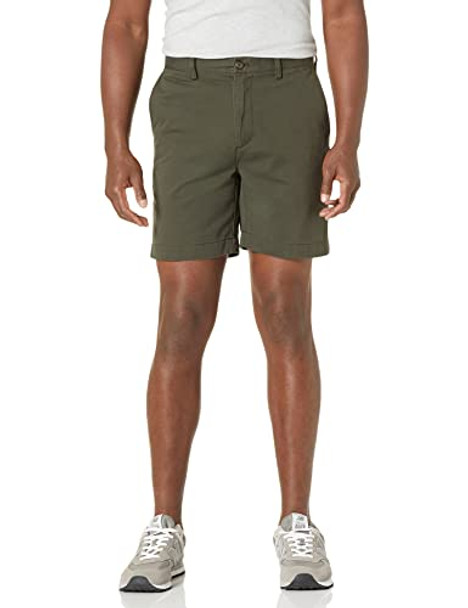 AMAZON ESSENTIALS MEN'S SLIM-FIT 7" CHINO SHORT - SIZE: MEN 29 - DARK OLIVE New AMAZON ESSENTIALS MEN'S SLIM-FIT 7" CHINO SHORT - SIZE: MEN 29 - DARK OLIVE New