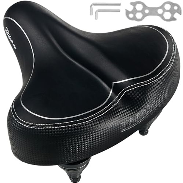 BIKEROO WIDE CRUISER SADDLE COMFORT SEAT FITS INDOOR OUTDOOR BICYCLES - BLACK BIKEROO WIDE CRUISER SADDLE COMFORT SEAT FITS INDOOR OUTDOOR BICYCLES - BLACK