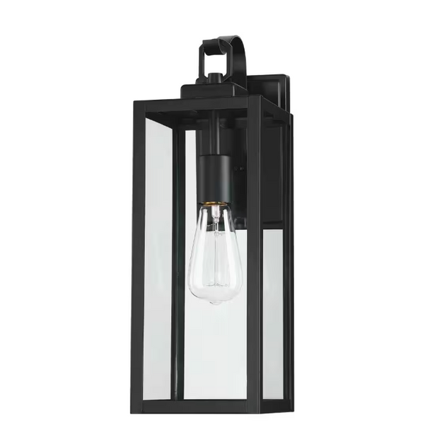 UIXE 2-LIGHT MATTE BLACK HARDWIRED OUTDOOR LANTERN SCONCE SEEDED GLASS - BLACK UIXE 2-LIGHT MATTE BLACK HARDWIRED OUTDOOR LANTERN SCONCE SEEDED GLASS - BLACK
