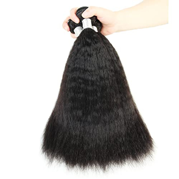 12a Kinky Straight Bundles Human Hair Yaki Bundles Brazilian Remy Hair New