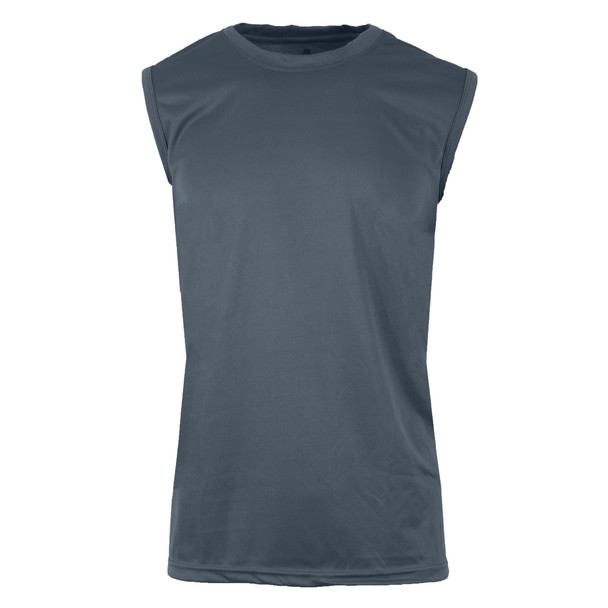 GALAXY MEN'S PERFORMANCE MOISTURE WICKING ACTIVE MUSCLE TEE SIZE M - CHARCOAL New GALAXY MEN'S PERFORMANCE MOISTURE WICKING ACTIVE MUSCLE TEE SIZE M - CHARCOAL New