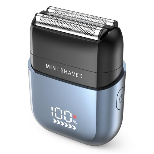 WALUMEN MEN'S FOIL SHAVERS,MINI ELECTRIC FOIL SHAVER FOR MEN,2 PACK - BLUE