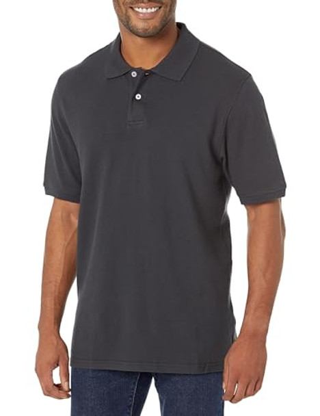 AMAZON ESSENTIALS MEN'S REGULAR-FIT COTTON PIQUE POLO SHIRT SIZE: MEN L -BLACK AMAZON ESSENTIALS MEN'S REGULAR-FIT COTTON PIQUE POLO SHIRT SIZE: MEN L -BLACK