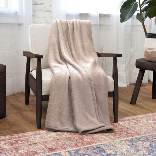 NORTHWEST STORE ASHFORD HOME COZY WARMWELL BLANKET MOONLIGHT TAUPE - FULL