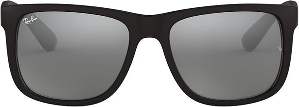 RAY-BAN, FRAME - MATTE RUBBER BLACK, LENSES - SILVER MIRROR, 622/55