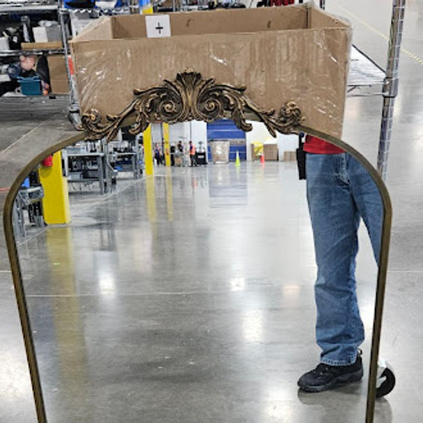 GENERIC ORNATE DECORATIVE MIRROR 25.5W X 39L - BRONZE WOOD
