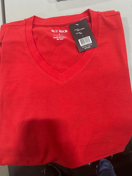 BLU ROCK RED LARGE SHORT SLEEVE T SHIRT - SIZE: MEN L - RED New