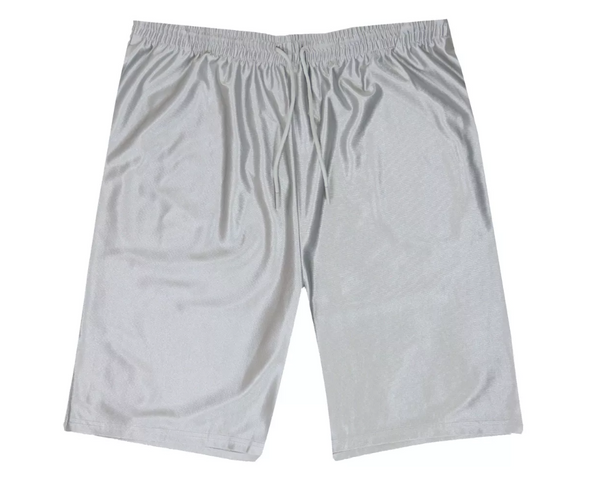 JUMP START MEN'S MOISTURE-WICKING PERFORMANCE DAZZLE SHORTS - SIZE: 2XL - SILVER New