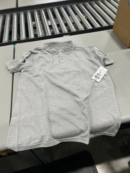 POLO AVENUE SHORT SLEEVE POLO - SIZE: MEN L - GRAY New