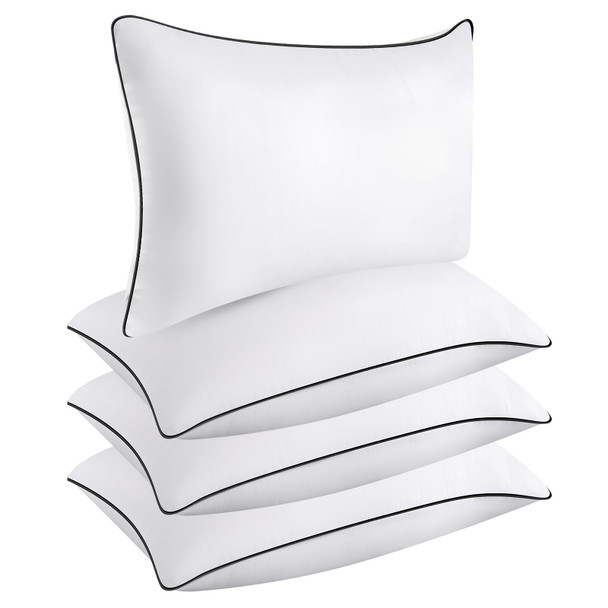 KJJDOO HOTEL QUALITY COOLING STANDARD SIZE BED PILLOWS SET OF 4 - WHITE New