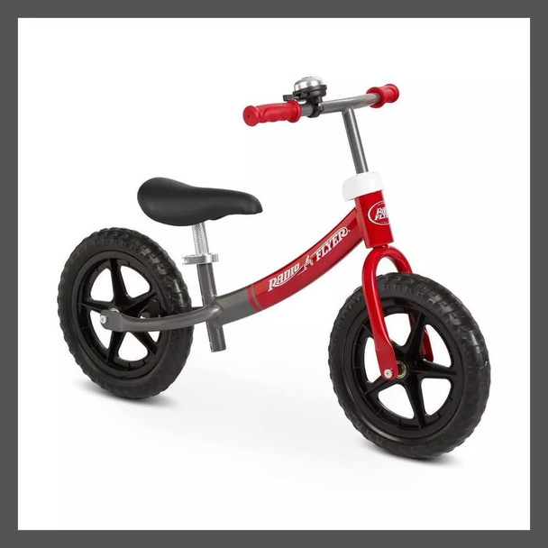 RADIO FLYER 12" KIDS BOYS GIRLS BALANCE BIKE BEGINNER GLIDE GO PRO - BLACK/RED New