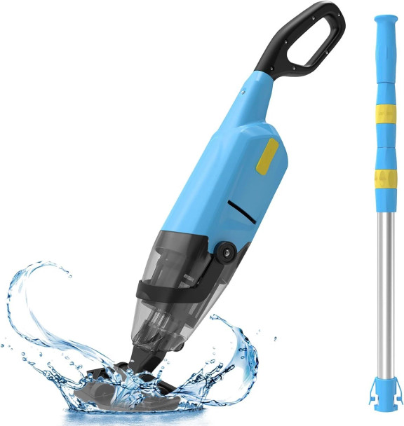 CORDLESS HANDHELD POOL VACUUM ABOVE GROUND POOL RECHARGEABLE POOL CLEANER - BLUE