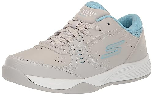 SKECHERS WOMEN'S VIPER COURT SMASH ATHLETIC PICKLEBALL SHOE SIZE 9.5 GRAY/BLUE