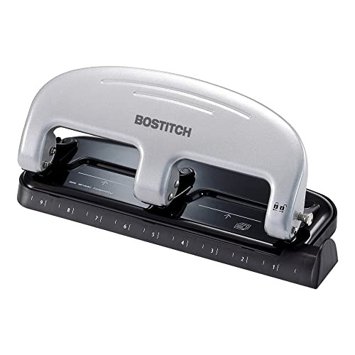 PAPERPRO BOSTITCH OFFICE EZ SQUEEZE 3-HOLE PUNCH, 20 SHEET CAPACITY - GRAY