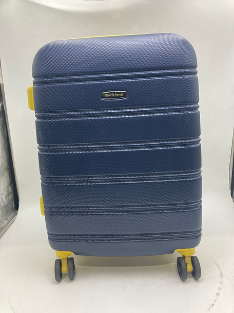 ROCKLAND MELBOURNE 20-INCH HARDSIDE SPINNER CARRY-ON LUGGAGE NAVY BLUE YELLOW ROCKLAND MELBOURNE 20-INCH HARDSIDE SPINNER CARRY-ON LUGGAGE NAVY BLUE YELLOW
