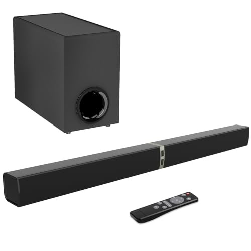 MZEIBO Sound bar Subwoofer 120W Bluetooth 5.0 TV Soundbar Home Theater System