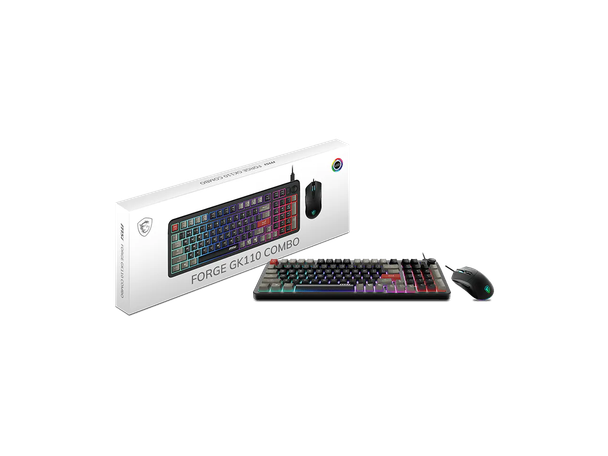MSI Forge GK110 Gaming Keyboard & GM320 Mouse Combo, Wired Membrane Keyboard